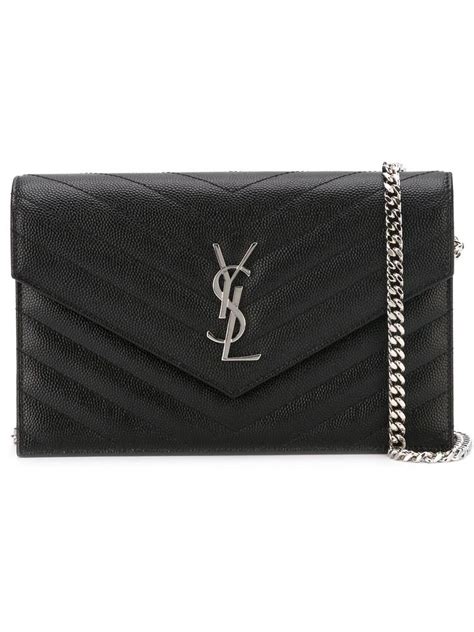 ysl monogram quilted leather envelope wallet on chain|YSL monogram wallet price.